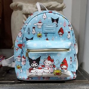 Loungefly Sanrio Light Blue Holiday Character Mini Backpack